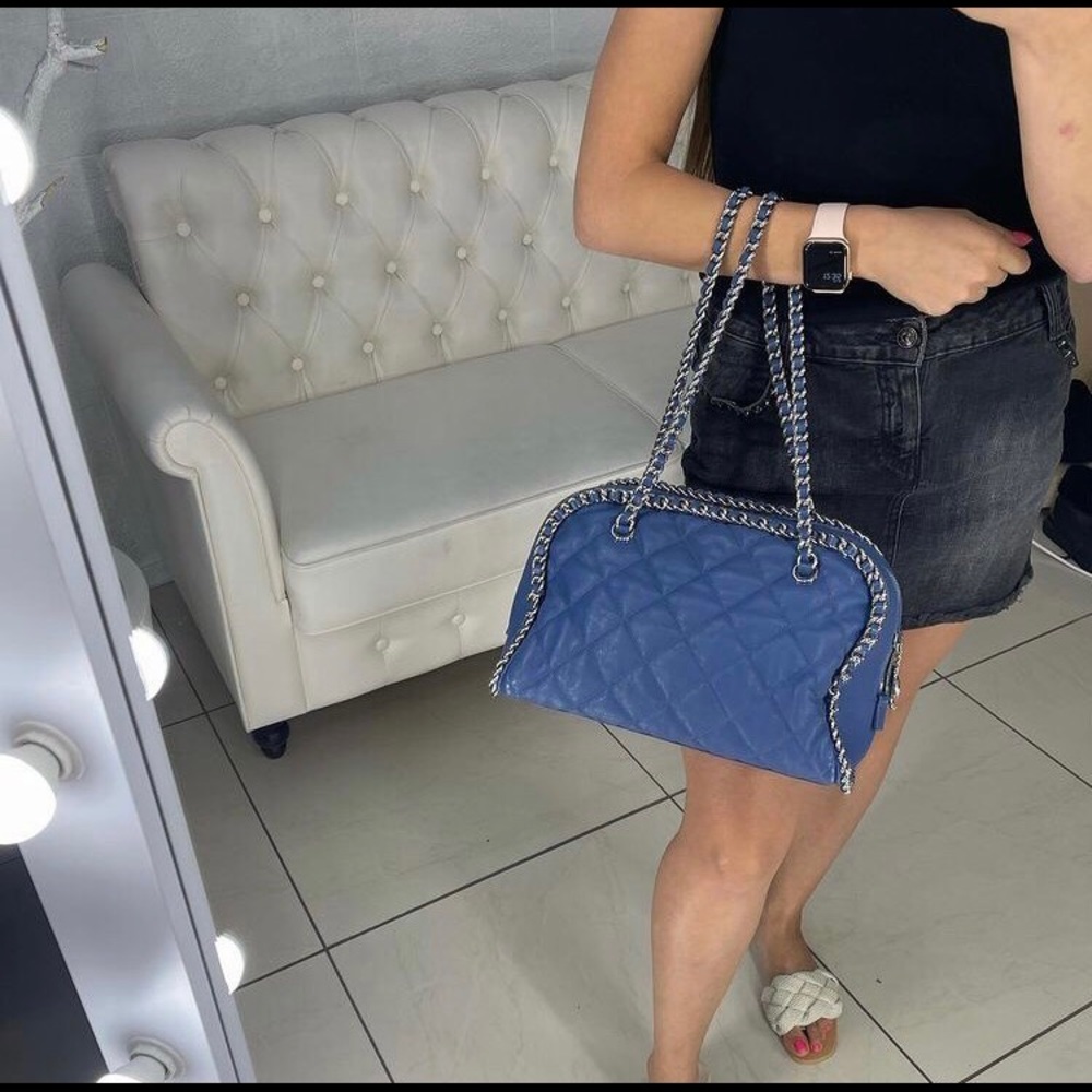 💙Chanel Quilted Leather Chain Around Bowler Bag💙 - Picture 3 of 11